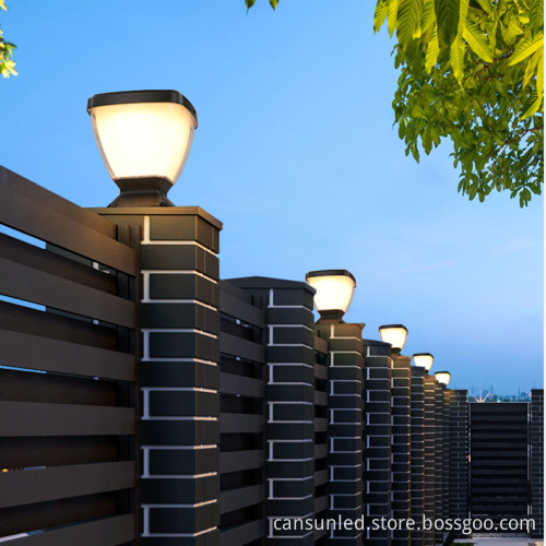 IP65 Waterproof 275mm Pillar Base Solar Light - 15W LED Outdoor Garden Light for Villa Gate